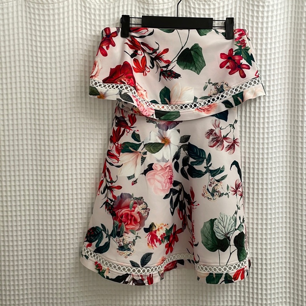 ASOS strapless floral dress